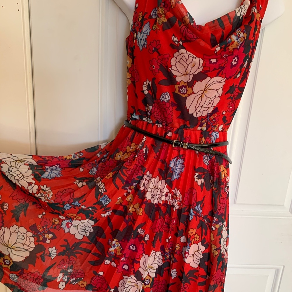 ModCloth Red Flower Dress XS